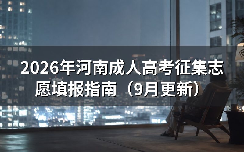 河南成人高考征集志愿在哪里填报