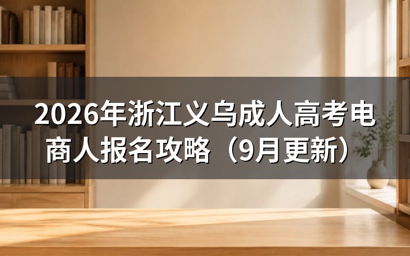 浙江义乌成人高考电商人报名怎么操作