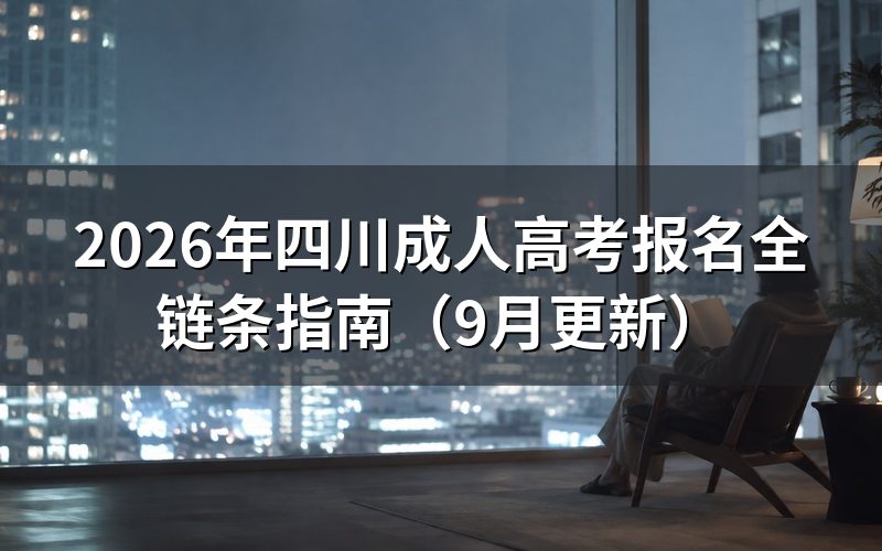 四川成人高考报名全链条怎么办理