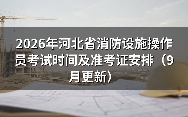河北省消防设施操作员考试时间怎么排的