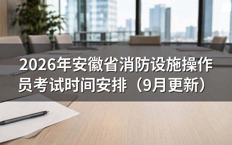 安徽省消防设施操作员考试时间怎么安排