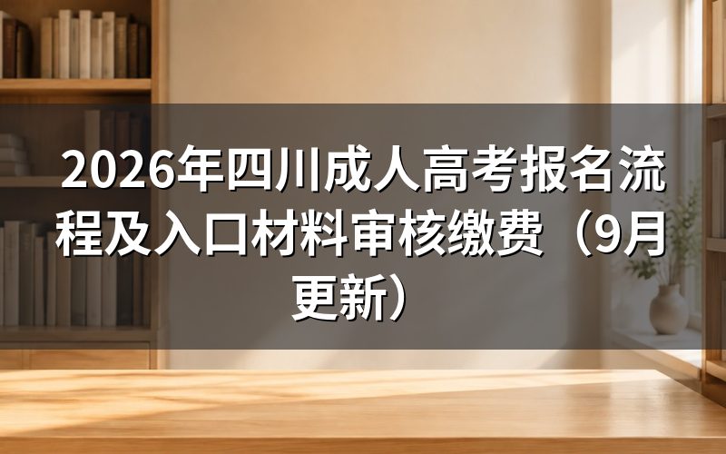 四川成人高考报名流程和官方入口怎么找