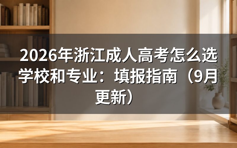 浙江成人高考怎么选学校和专业
