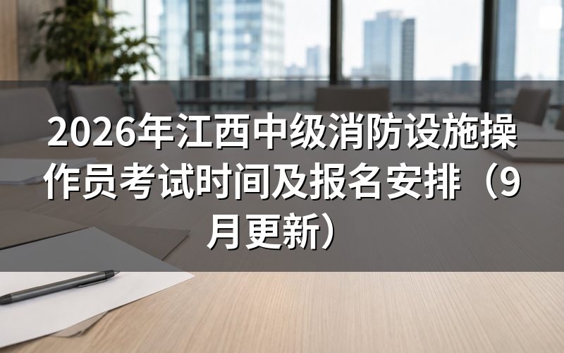 江西中级消防设施操作员考试时间和报名怎么安排