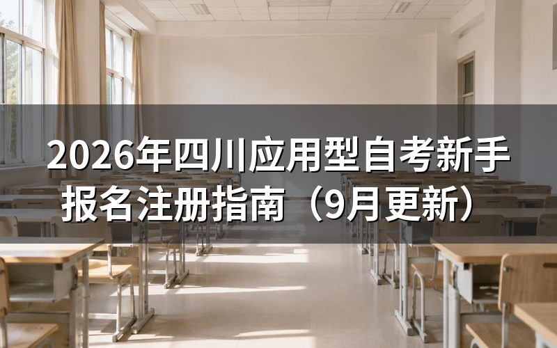 四川应用型自考新手报名注册怎么办