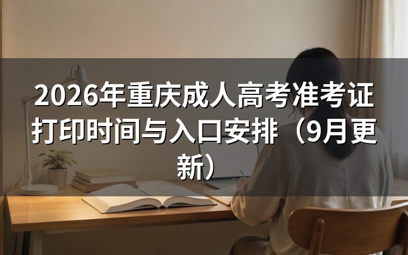 重庆成人高考准考证打印时间与入口怎么查