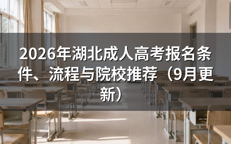 湖北成人高考报名条件、流程怎么安排