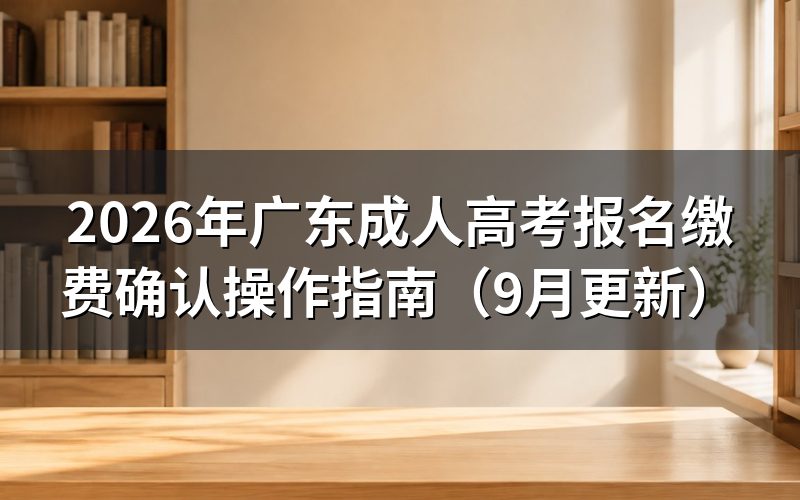 广东成人高考报名缴费确认怎么操作