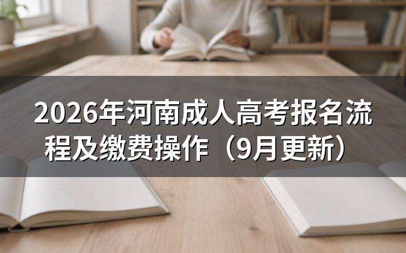 河南成人高考报名流程怎么操作