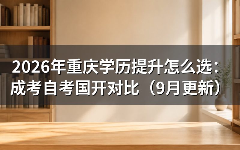 重庆学历提升怎么选报名方式