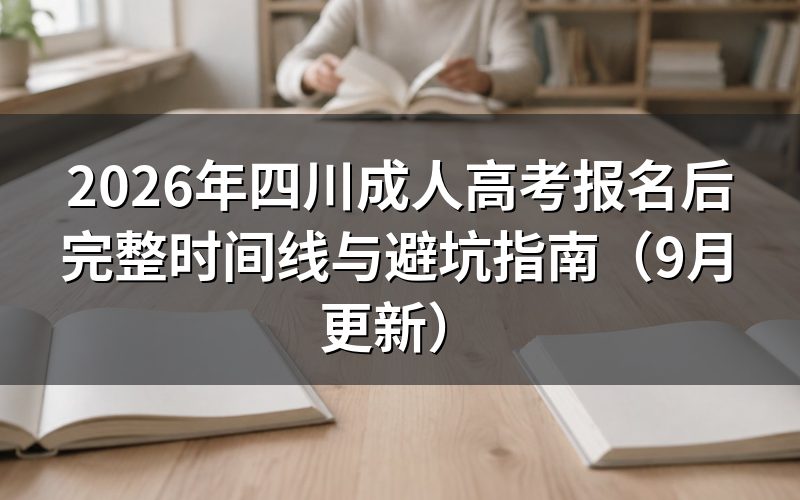 四川成人高考报名后完整时间线怎么走