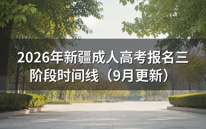 新疆成人高考报名三阶段时间线怎么安排