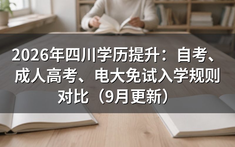 四川学历提升免试入学规则怎么区分