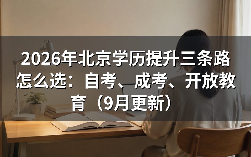 北京学历提升三条路怎么选