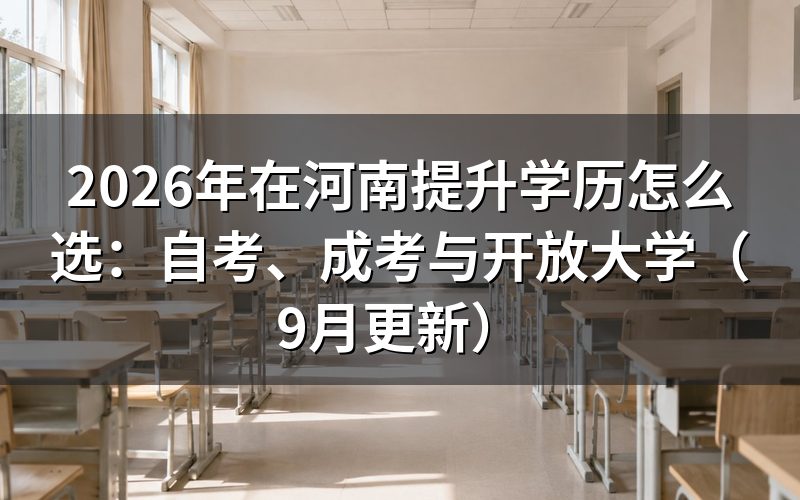 在河南提升学历怎么选自考成考和开放大学