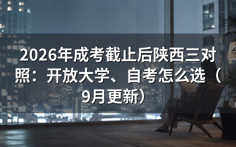 成考截止后陕西三对照怎么选