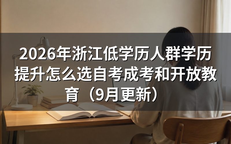 浙江低学历人群学历提升要满足什么条件