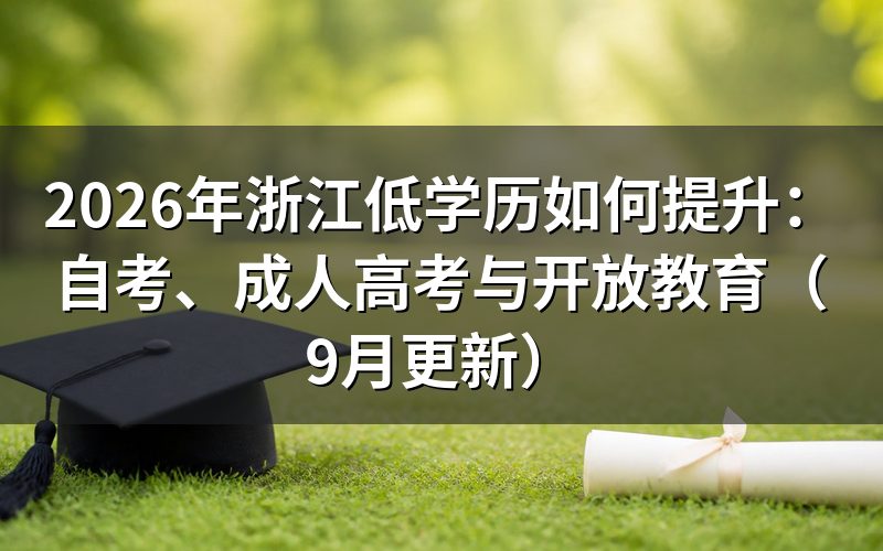 浙江低学历如何提升学历方式怎么选
