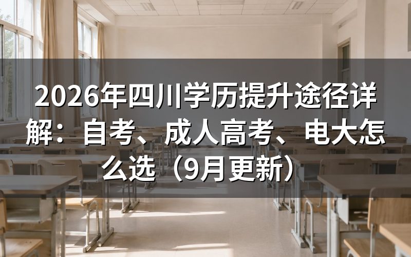 四川学历提升自考、成人高考、电大怎么选