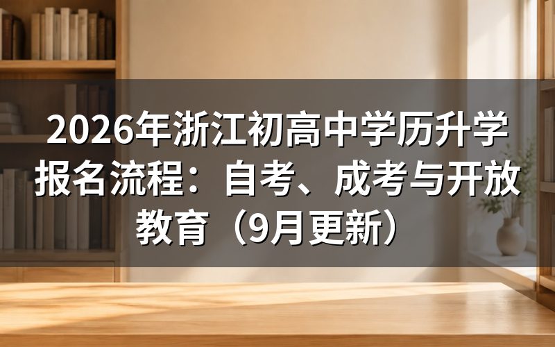 浙江初高中学历升学报名流程怎么安排