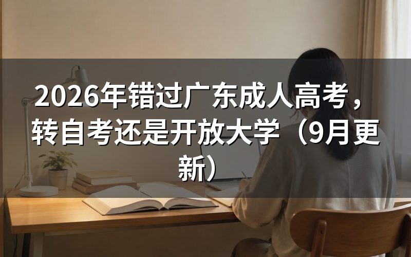 错过广东成人高考转自考还是开放大学