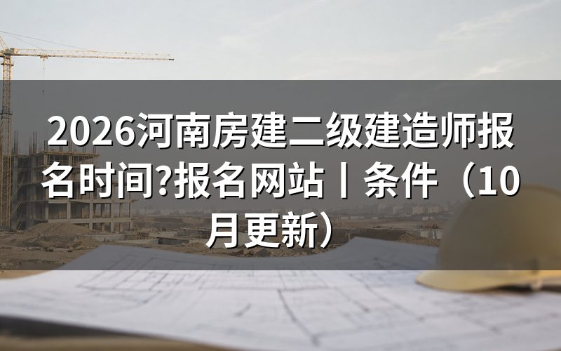 二级建造师的河南报名时间,先看报名表提交的那个时点