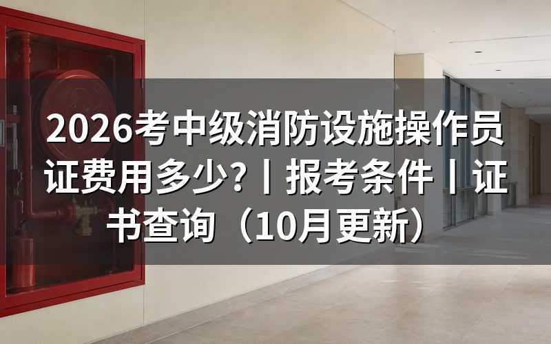 考中级消防设施操作员费用,先看缴费单上的等级栏