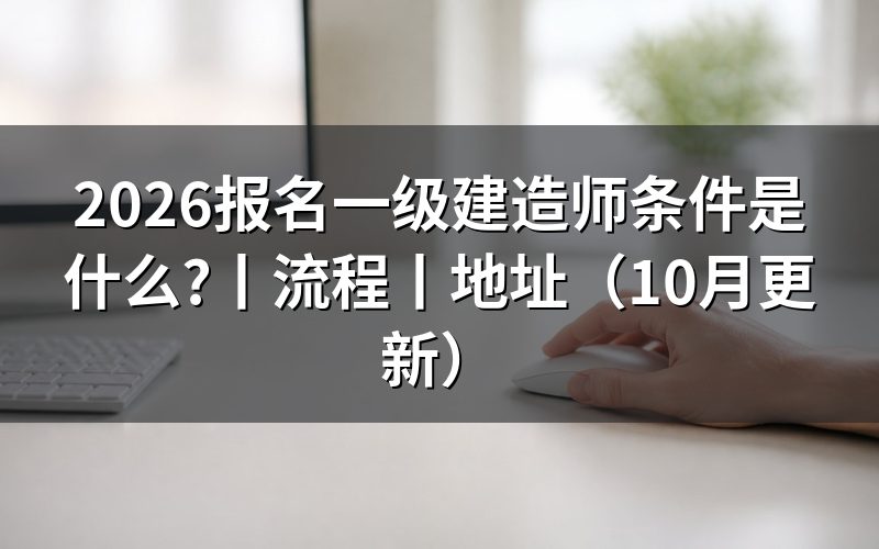 报名一级建造师需要什么条件