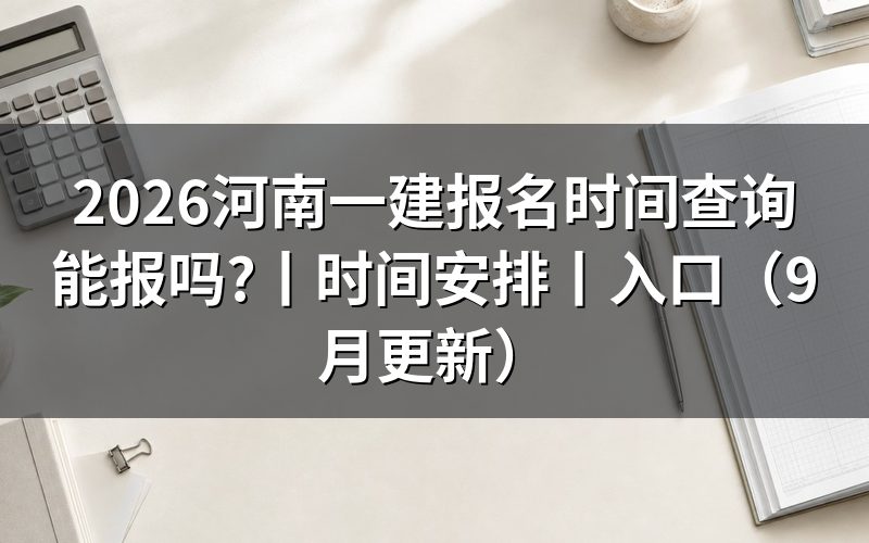 河南一建报名时间和考试时间