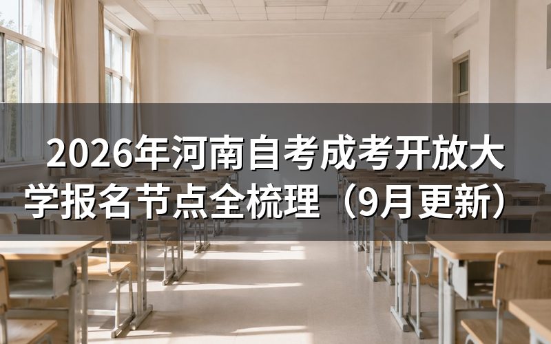 河南开放大学2026年秋季怎么报名