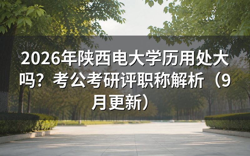 陕西电大学历用处大吗,考公和考研能不能用