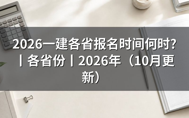 各省份一建报名时间，看当地报名通知