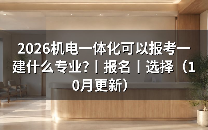 机电一体化报考一建属于什么专业,看报名表学历栏
