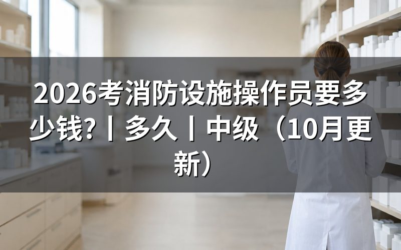 消防设施操作员报考需要多少钱，先看缴费通知
