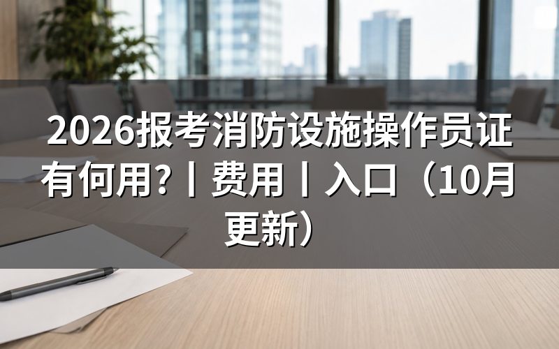 报考消防设施操作员证有什么用处,看证书对应的岗位