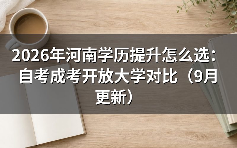 河南学历提升怎么选自考成考和开放大学