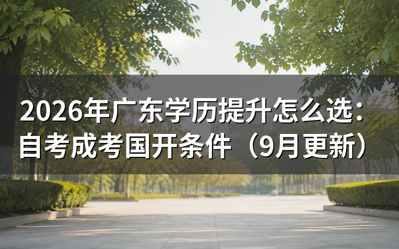 广东学历提升怎么选报名方式