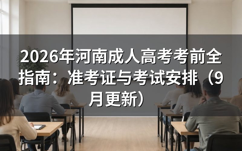 河南成人高考考前全指南怎么看准考证和考点