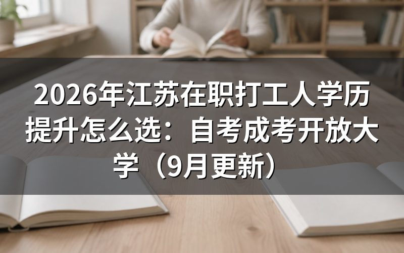 江苏在职打工人学历提升怎么选报考方式