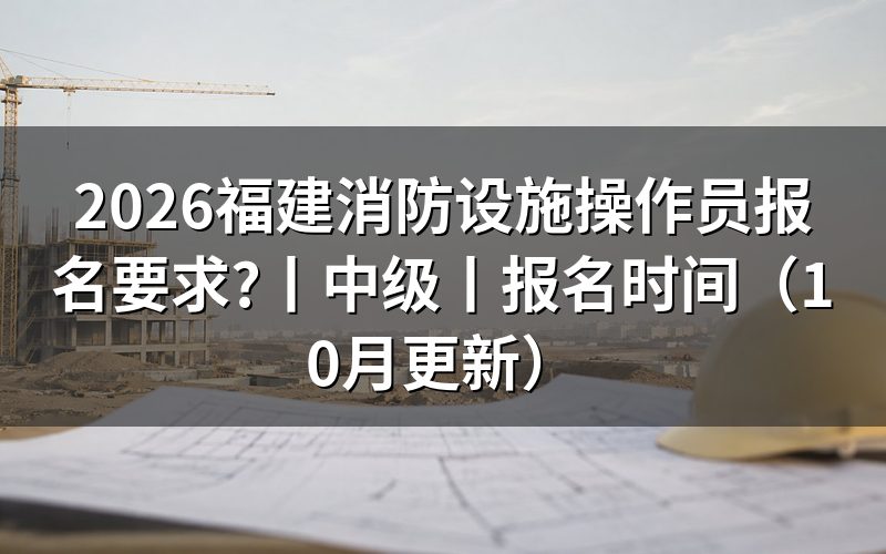 消防设施操作员报名条件，先核对条件表