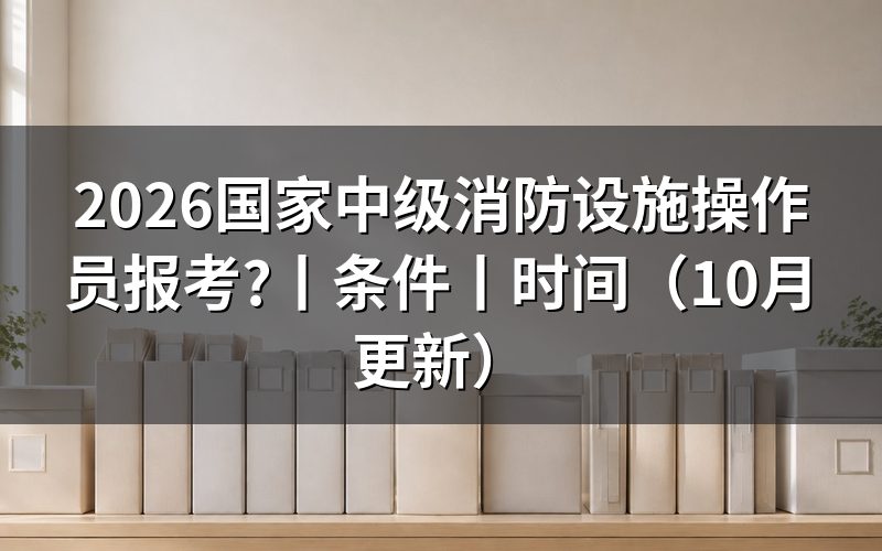 中级消防设施操作员报名条件,看申报材料
