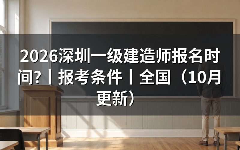 2026一级建造师报名时间，看报名入口日期