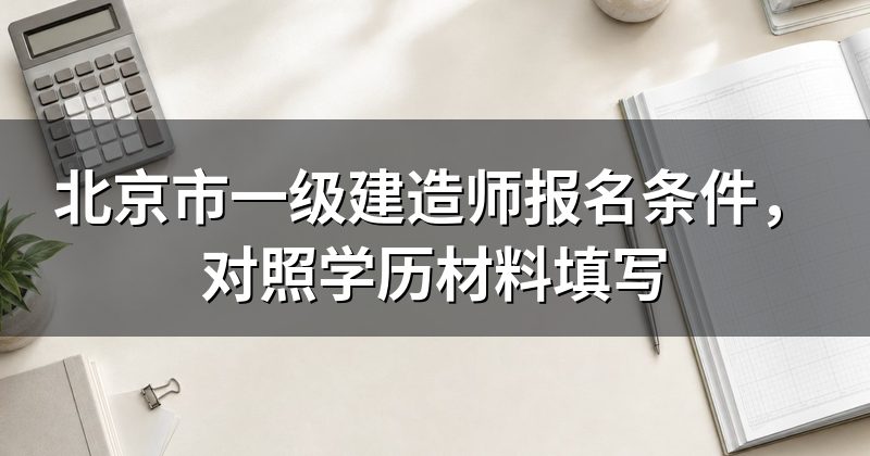 北京市一级建造师报名条件，对照学历材料填写
