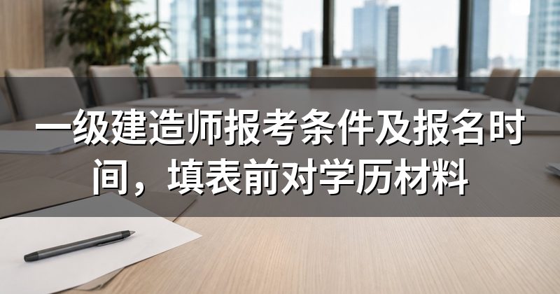 一级建造师报考条件及报名时间,填表前对学历材料