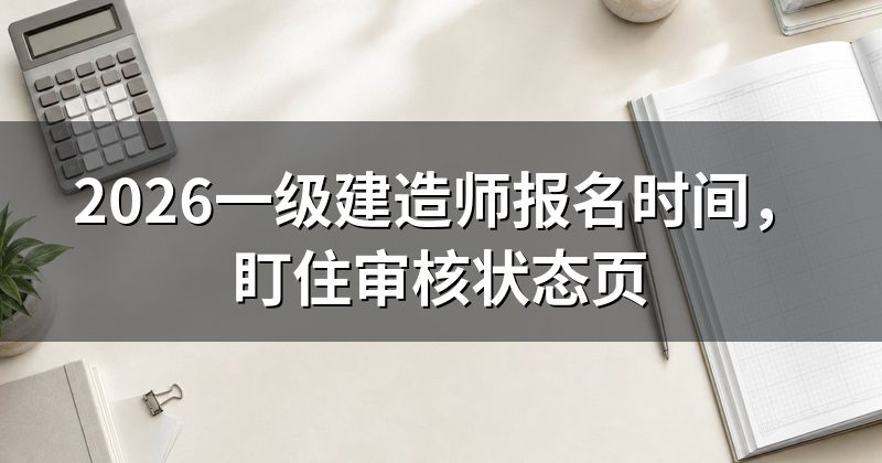 2026一级建造师报名时间，盯住审核状态页