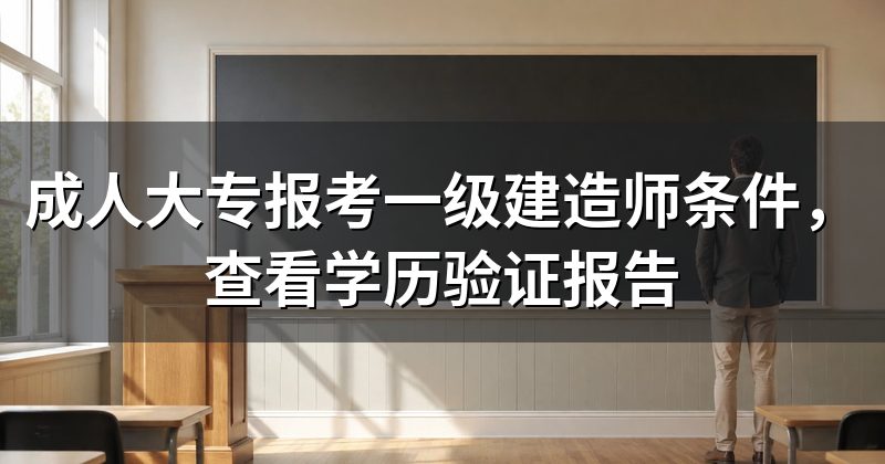 成人大专报考一级建造师条件,查看学历验证报告