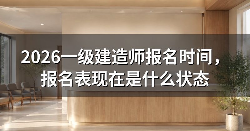 2026一级建造师报名时间,报名表现在是什么状态