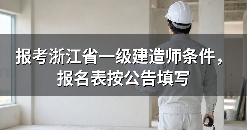 报考浙江省一级建造师条件,报名表按公告填写