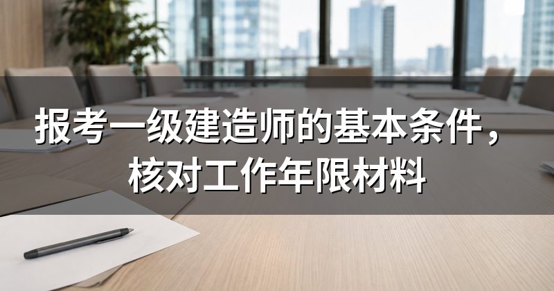 报考一级建造师的基本条件,核对工作年限材料