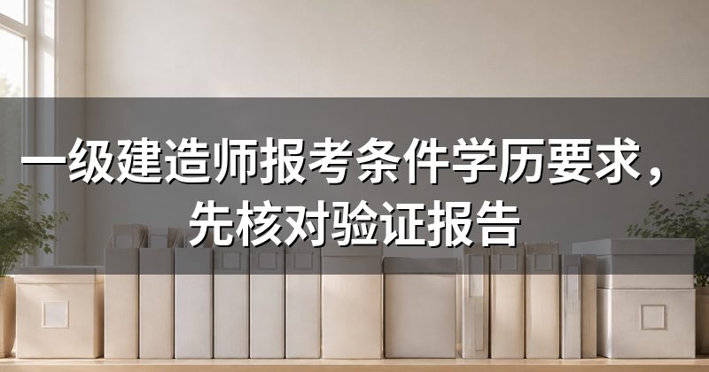 一级建造师报考条件学历要求，先核对验证报告